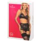 Obsessive Peonesia BH-Set in Schwarz