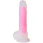 baseks Glow in the Dark Dildo Pink 21,5 cm mit Saugnapf