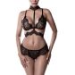 Grey Velvet Sexy Neckholder Spitze BH Set