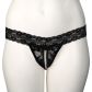 NORTIE Malin Schrittfreier Orgasmus String-Tanga mit Perlen Schwarz Plus Size