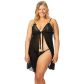 NORTIE Gro Schwarzes Babydoll-Set aus Spitze Plus Size