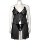 NORTIE Gro Schwarzes Babydoll-Set aus Spitze Plus Size