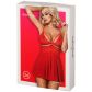 Obsessive Babydoll-Set aus rotem Netzstoff