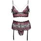 Cottelli Curve Schrittfreier Peek-a-Boo Spitzen-BH-Set Rot in Plus Size