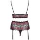 Cottelli Curve Schrittfreier Peek-a-Boo Spitzen-BH-Set Rot in Plus Size