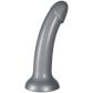 baseks Glitzernder Silikon-Dildo in Silber 18 cm