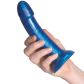 baseks Silikon-Dildo in Metallic Blau 18 cm