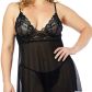 NORTIE Basil Schwarzes Babydoll-Set Plus Size