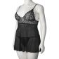 NORTIE Basil Schwarzes Babydoll-Set Plus Size