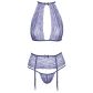 kissable Lavender Neckholder BH und Strapsen Set