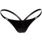Noir Handmade Power-Wetlook-G-String mit Goldenem Verschluss