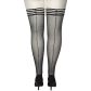 NORTIE Black Arrows Halterlose Strümpfe mit Naht Plus Size