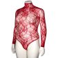 NORTIE Riga Red Lace Crotchless Bodystocking Plus Size - 28950