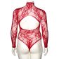 NORTIE Riga Red Lace Crotchless Bodystocking Plus Size - 28950